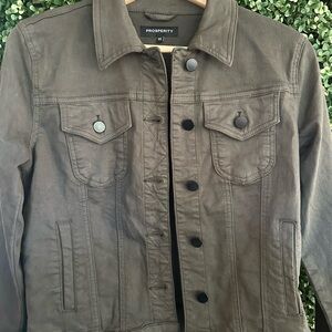 Prosperity Jolene Olive Green Stretch Denim Jacket Women's